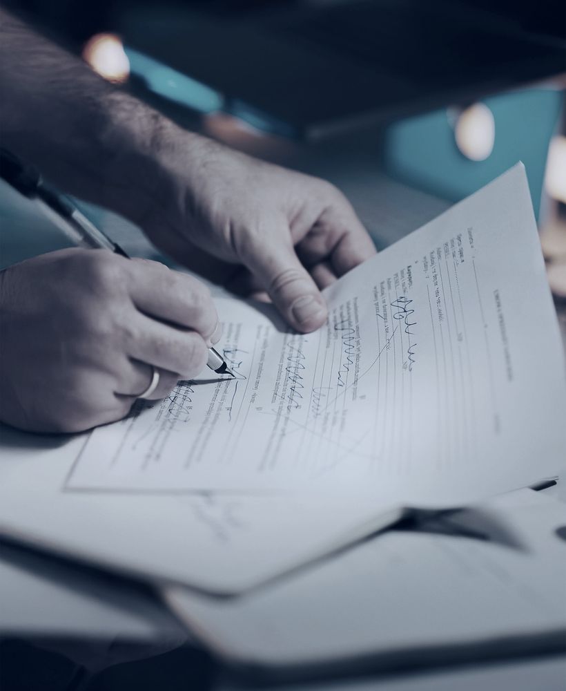 Contract being signed